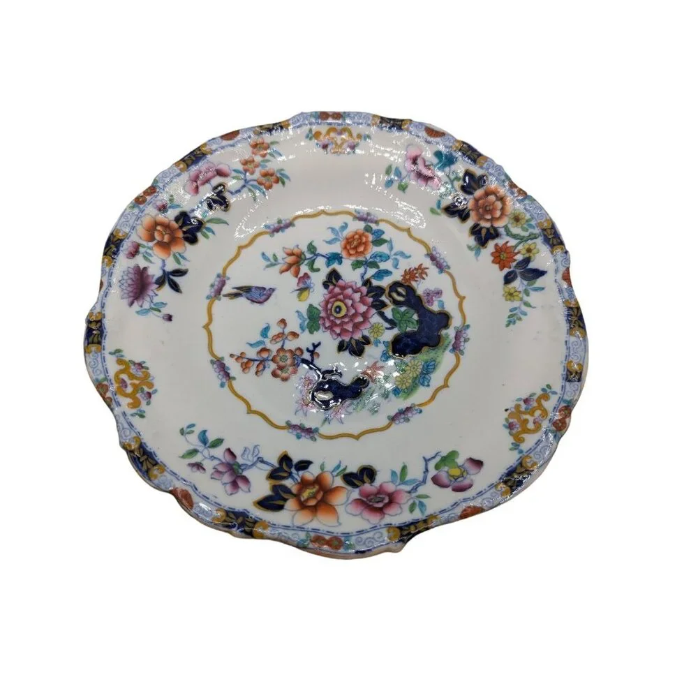 Antique Minton Oriental Japan Floral Pedestal Plate 10